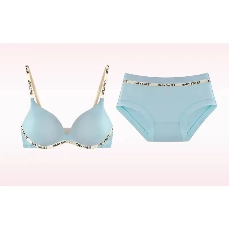 Trendy Dopamine Multicolor Seamless Bra Panty Set Sexy Push Up Small Bust Lift Wireless Soft Support Daily Party Plus Size 32-38 — image 5