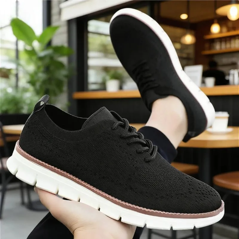 Fashion Men's Casual Shoes Breathable Minimalist Shock-Absorbing Lace-Up Walking Shoes Comfortable Casual Travel Sneakers Men