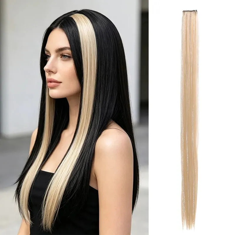 BB Clip in Synthetic Hair Extensions with Laser Silver Threads Colorful Shiny Hair Pieces for Party Daily Use No Damage — image 8