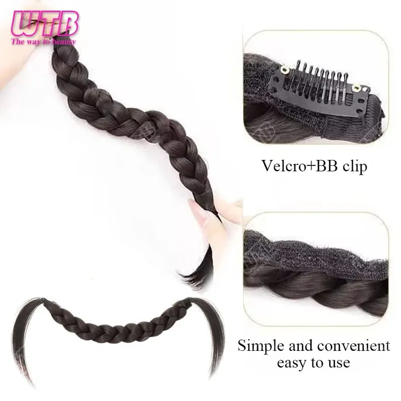 Synthetic Hair Accessories Wig Hair Accessories Cute Headdress Natural Fluffy Braided Modeling Dress up Fake Braids Wig — image 4