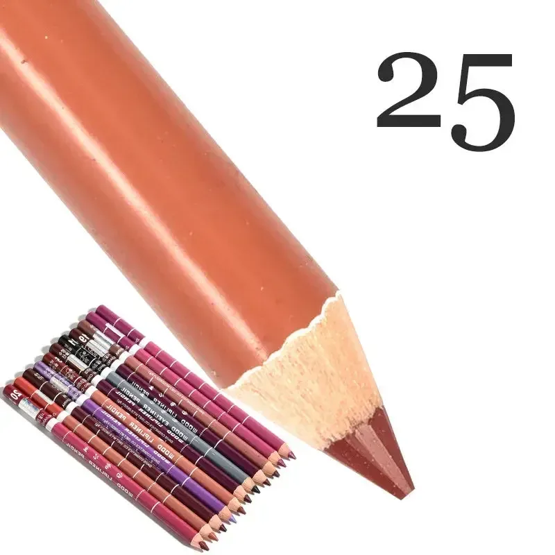 Delineador labial antiincrustante profissional, 28 cores, caneta de batom profissional, à prova d'água, lápis de contorno labial, maquiagem duradoura, delineador cremoso