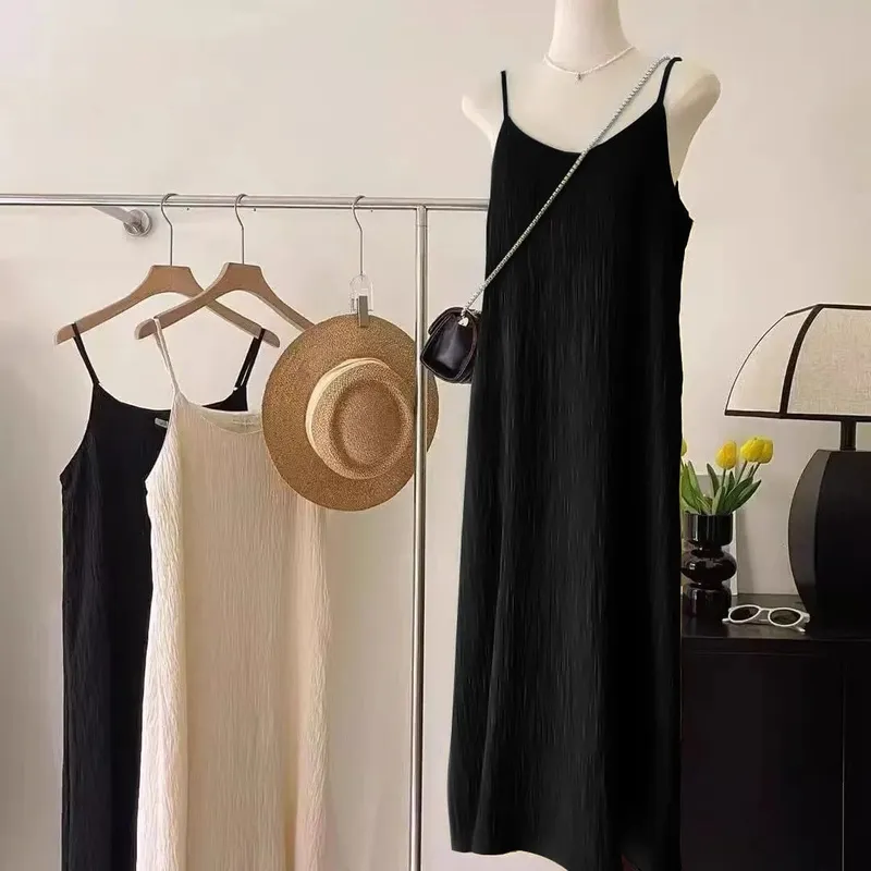 Cami Maxi Dress French Style Loose Fit Sleeveless Casual Vacation Daily Summer Long Dress