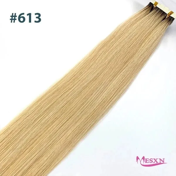 Mini Tape In Human Hair Extensions Real Natural Hair Extension Straight 16"-26" Black Brown Blonde Invisible Tape In For Salon — image 8