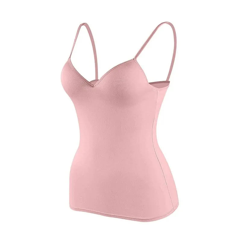 Solid Padded Bra Sexy Women Tops Camisole Top Women Vest Women Camisole with Built in Bra Cami Top Vest Tank Top — image 13