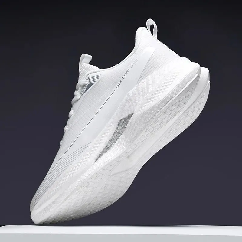 Men Marathon White Running Shoes Speciality Sports Breathable Sneakers Cushion Racing Jogging Outdoor Tennis Athletic Trainers — image 1