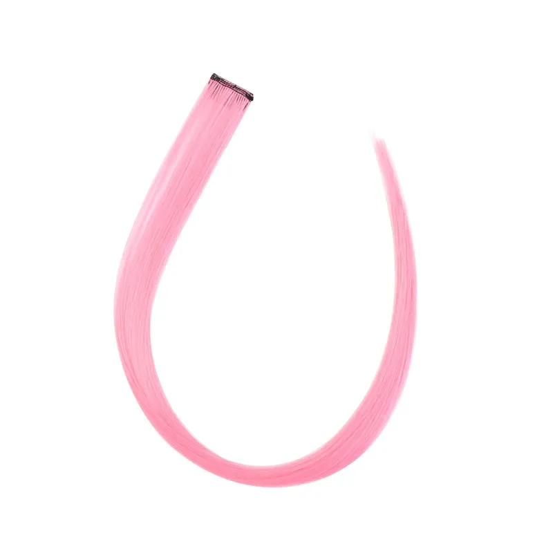 12 Colors Straight Curly Hair Synthetic Hairpieces Clip-In One Piece Pure Color Synthetic Hair Extension Pieces — image 5