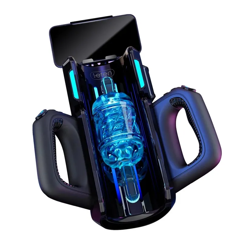 Leten empurrando-pro copo de masturbação masculino 12cm telescópico de alta velocidade vibradores automático máquina de sexo vagina brinquedo sexo anal para homem — image 1