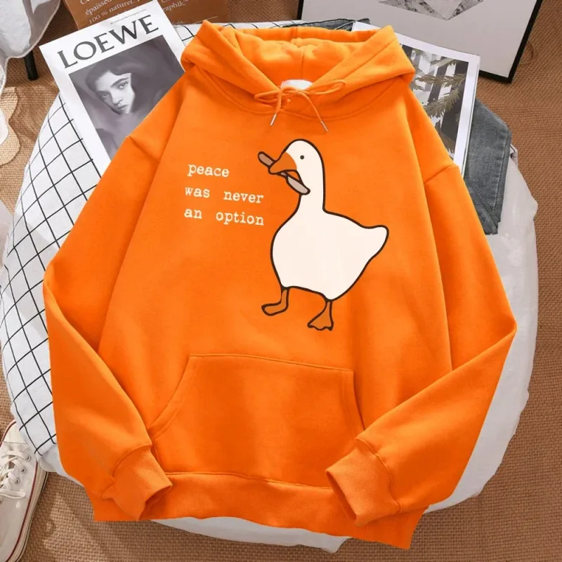 Fred var aldrig en mulighed Trykt sweatshirt til mænd Street Oversize Efterår Hætte Hipster Bløde hættetrøjer Hip Hop Varmt Sportstøj — image 4