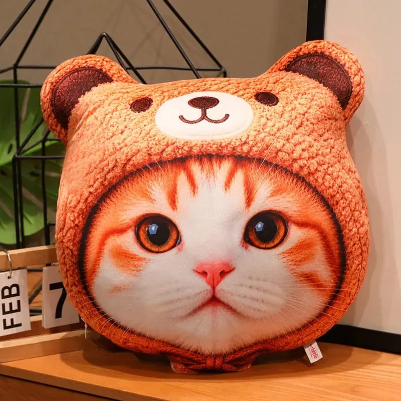 New 40cm Lifelike Animal Cat Plush Pillow 3D Printing Simulation Cat Plush Toy Stuffed Decor Gift Birthday Gifts Room Decoration — image 13