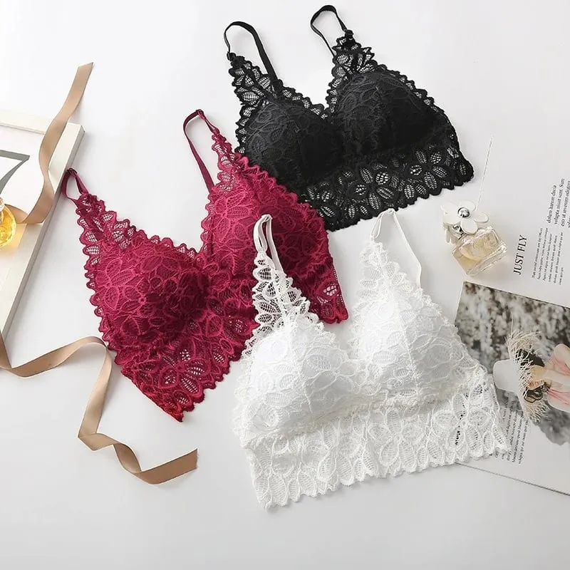Sexy Lace Women's Underwear Set Seamless Wire-Free Hollow Out Bra and Panty with Embroidery Intimate Lingerie for Women — image 1