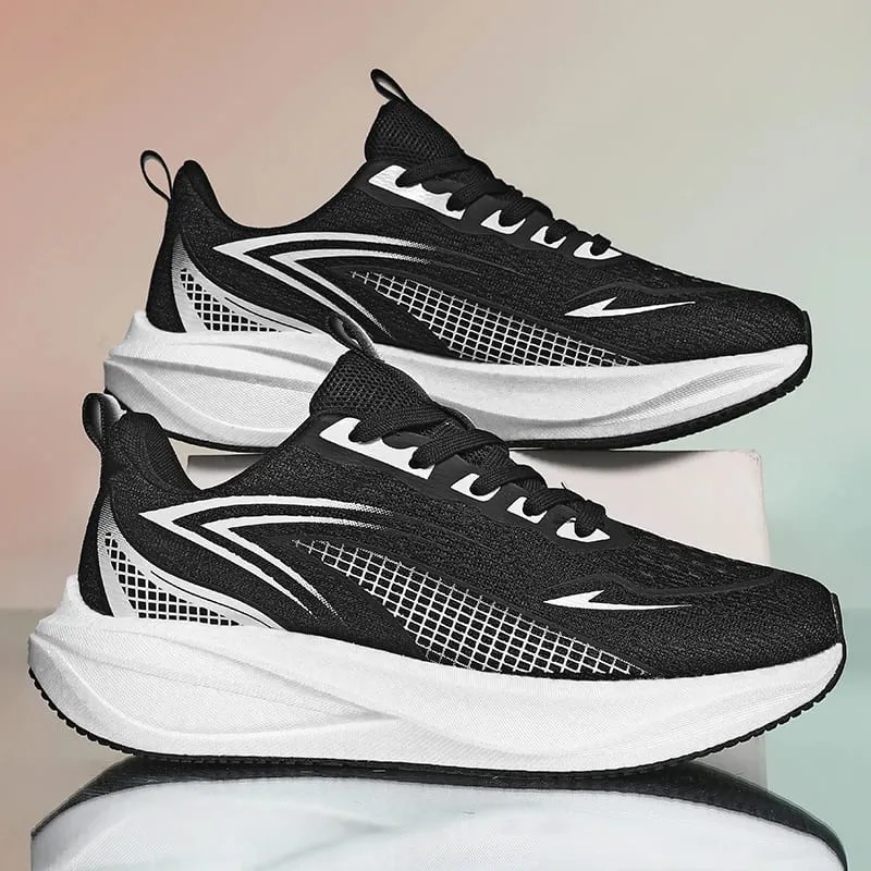 Men Sports Speciality Running Shoes Carbon Board Marathon Breathable Lightweight Women's Comfortable Athletic Nonskid Sneakers — image 2