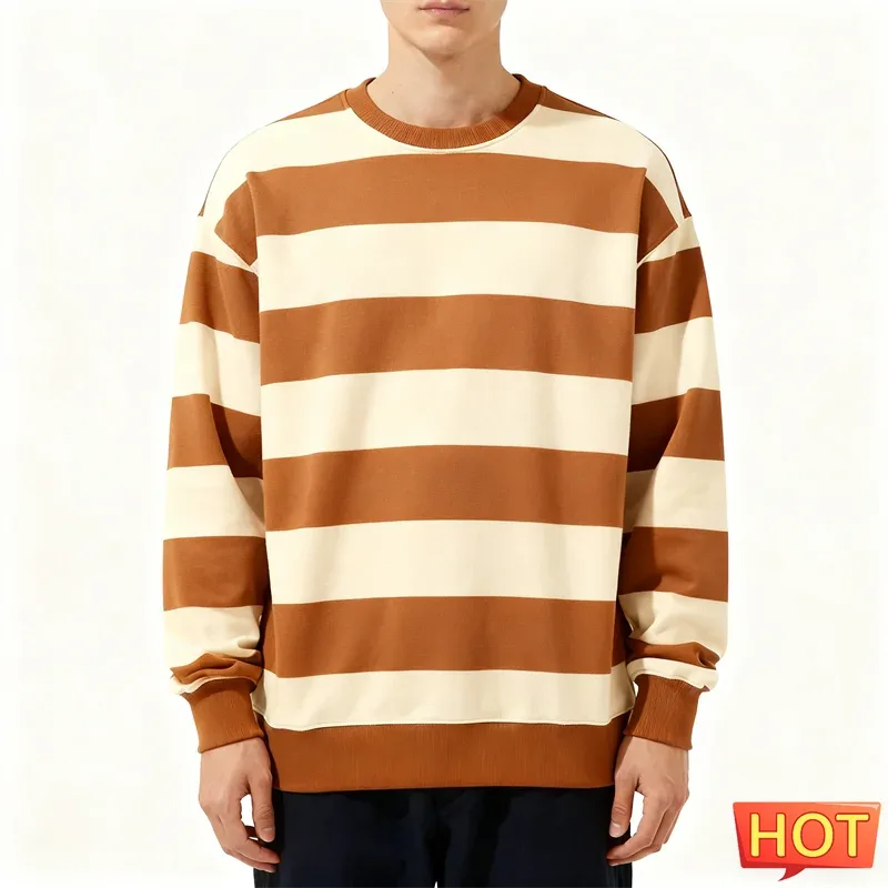 Moletons gráficos listrados simples para homens moda na moda manga longa 3D impresso moletom feio casual pulôveres de grandes dimensões — image 8