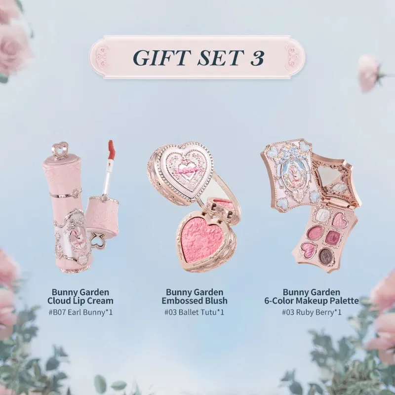 Flowerknows Bunny Garden Koleksiyonu Hediye Seti Makyaj Yüksek Pigment Paleti Dudak Balsamı Anahtarlık Kadife Mat Ruj Krem Allık Seti — image 4