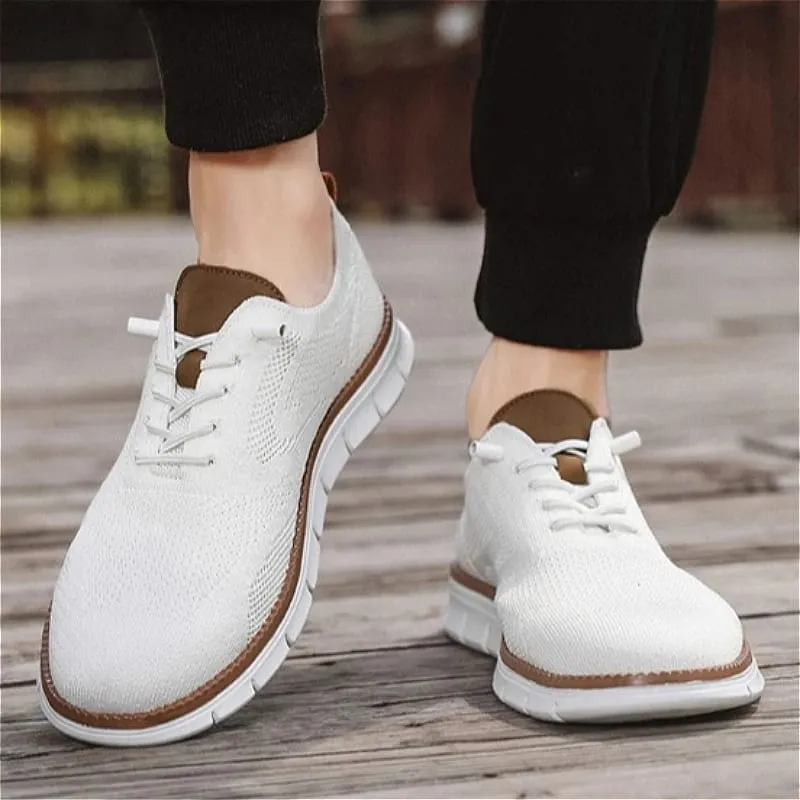 Homens malha malha tênis casuais leve rendas até sapatos de caminhada flexível antiderrapante macio respirável tamanho grande calçados masculinos ao ar livre