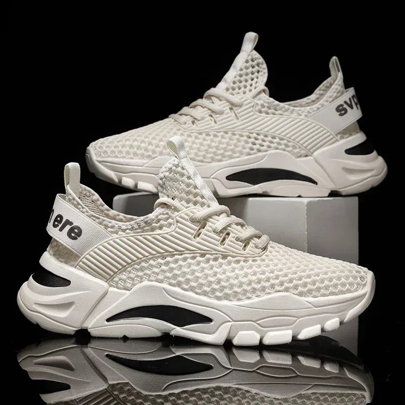 Summer Men Casual Shoes Breathable Mesh Mens Walking Shoes Lightweight Running Sneakers Soft Couple Jogging Tennis Sport Shoes