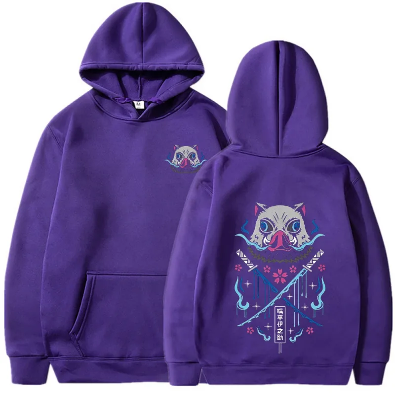 Inosuke anime hoodies das mulheres dos homens kimetsu não yaiba kawaii manga sweatshirts gótico harajuku com capuz pulôver casual streetwear — image 8