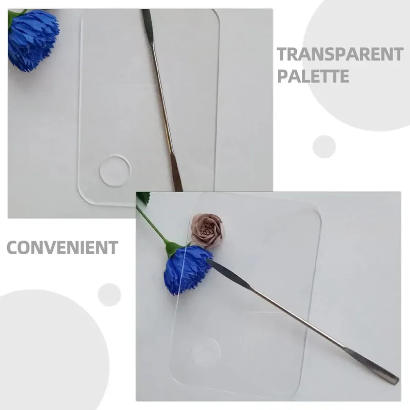 2Set Set Palet Campuran Mekap Akrilik Jelas Mudah Alih Ringan untuk Seni Kuku Kosmetik Campuran Pigmen Pembayang Mata Asas — image 3