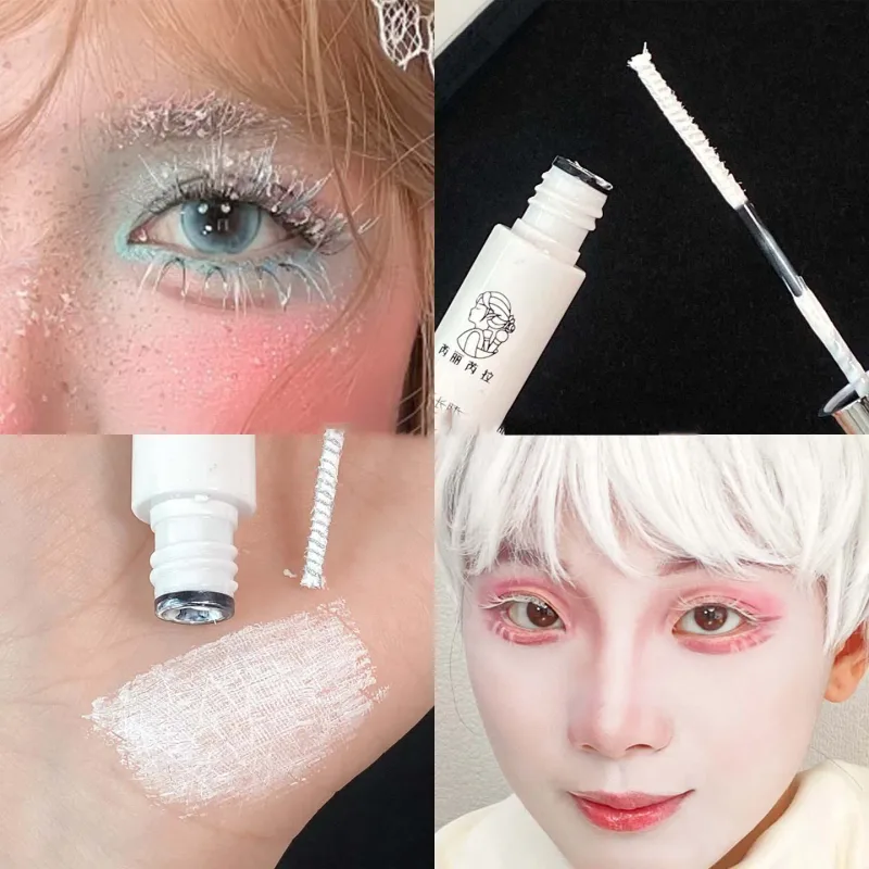 3D Lengthening White Lash Mascara Waterproof Multifunctional White Eyebrow Dye Cream Cosplay Stage Party Eye Makeup Tools — image 4