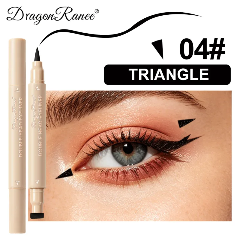 Double Head Stamp Liquid Eyeliner Smudge-Proof Quick Drying Waterproof 2 in1 Colorful Love Star Butterfly Eye Line Pencil Makeup