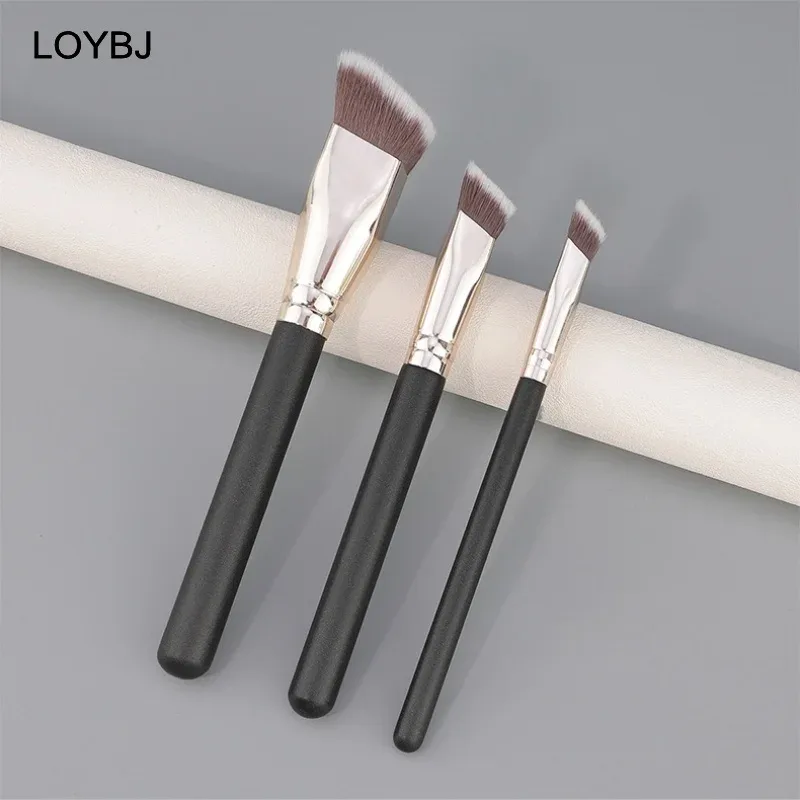 3pcs Angled Foundation Makeup Brush Set Professional Makeup Brushes for Liquid Foundation Cream BB Concealer Women Beauty Tools — image 6