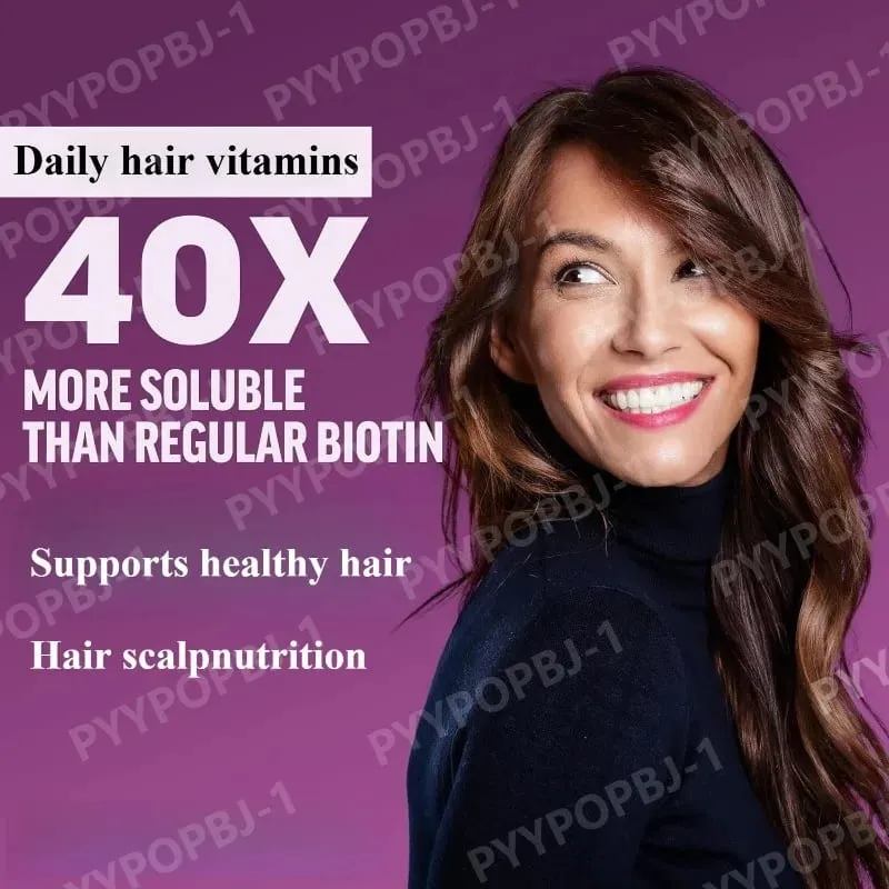 Hair Vitamin Gummies with Biotin Vitamin C E Daily Hair Care Support Nutritional Supplement Berry Flavor 60 Pieces — image 5