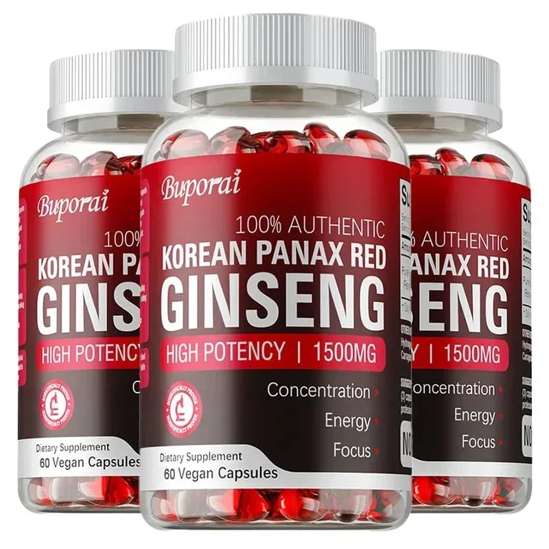 Korean Red Panax Ginseng Capsules - Sinusuportahan ang Pangkalahatang Kalusugan at Pagganap Nagpapabuti ng Mental Focus at Vitality at Nagpapalakas ng Enerhiya — image 11