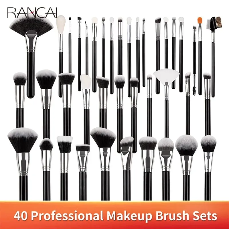Professional 40Pcs Makeup Brushes Set Soft Synthetic Bristle Powder Blending Contour Eyebrow Eyeshadow Fan Foundation Brush — image 3