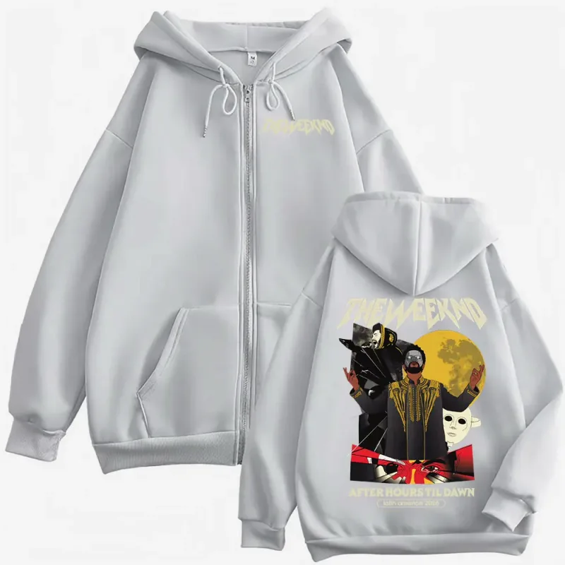 The Weeknd After Hours Til Dawn 2026 Jacket Sweatshirt Men Women Casual Fleece Zip Up Hoodies Hip Hop Style Punk Zipper Pullover — image 6