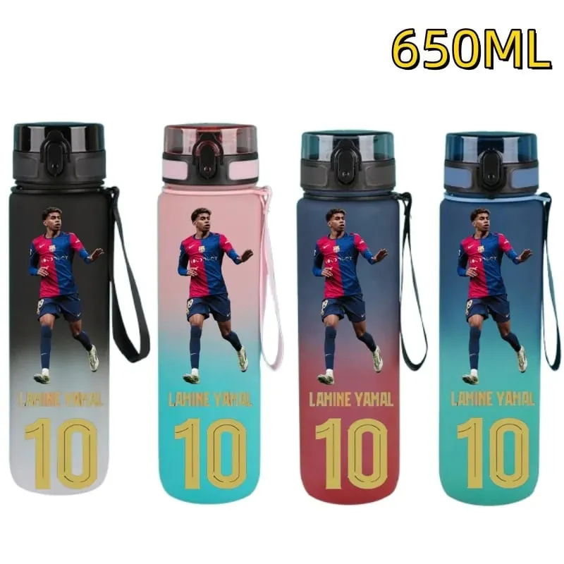 650ml Football Star Water Cup Lamine Yamal Portable Outdoor Large Capacity Sports Fitness Flip Cover Drinking Bottle Fans Gifts — image 3