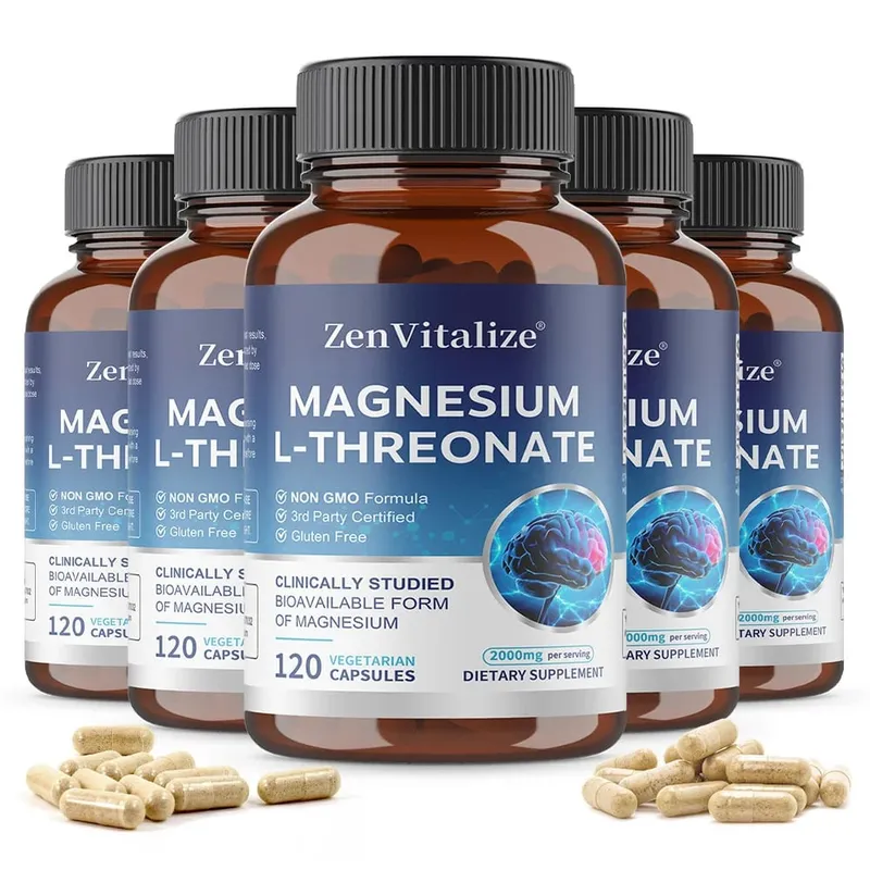 Magnesium L-Threonate - 2000 Mg Supports Memory Focus and Brain Function Supports Quality of Sleep 120 Capsules — image 9
