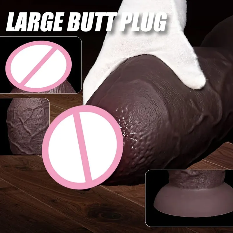 Super Realistic Anal Silicone Dildo Soft Huge Penis Suction Cup Dildo Vaginal Expander G-spot Stimulation with Strong Suction Cup Release Anal Training Hands Buttplug Adult Masturbator Cock Big Dick Butt Plug Sex Toys For Women Men Couples