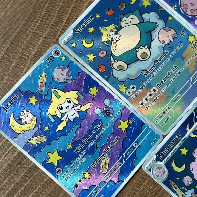 Pokemon PTCG Cards Jirachi Snorlax Cosmog Musharna Starry Dreamscape Roaming Style Collection Cards 5Pcs Pokemoncards Gift