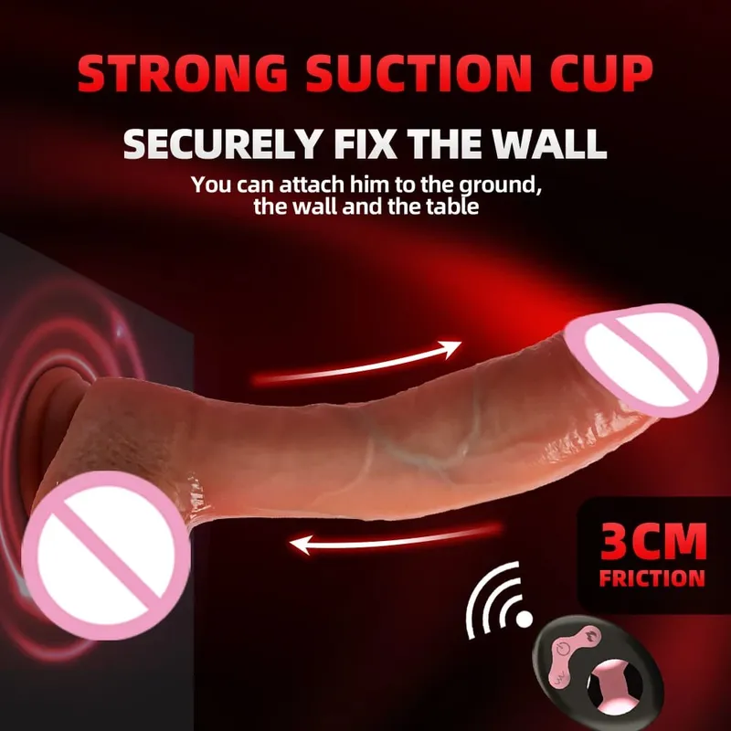 9.65" Thrusting BIG Dildo Vibrator Silicone with 10 Thrusting & Vibranting & Heating Modes Anal Dildo Sex Toys with Suction Cup — image 4