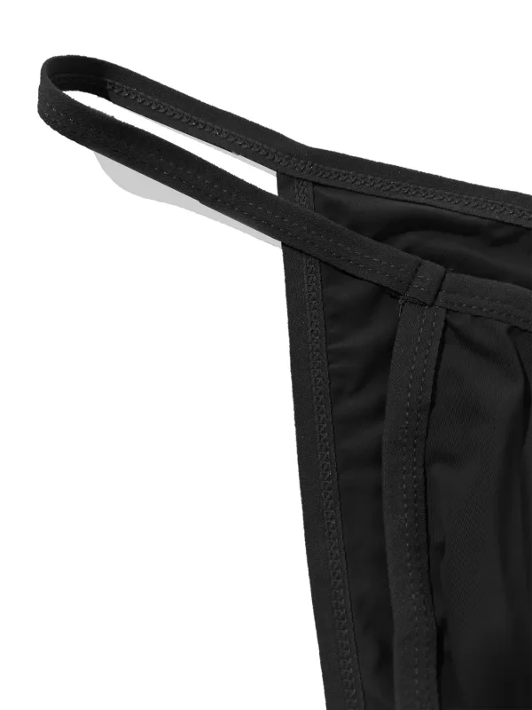 1PC Men's Sexy Low-Waist Briefs with Large Pouch Single Color Thin Belt Comfortable Thin Design for Summer Pure Color Underwear — image 26