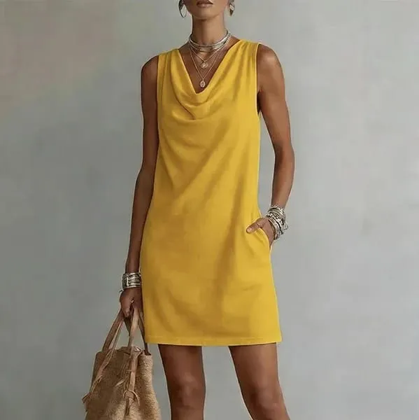 2026 Sundress Sexy Sleeveless Mini Dress Women Summer O-Neck Pockets Short Dresses For Women Elegant Beach Holiday Dress Boho — image 13