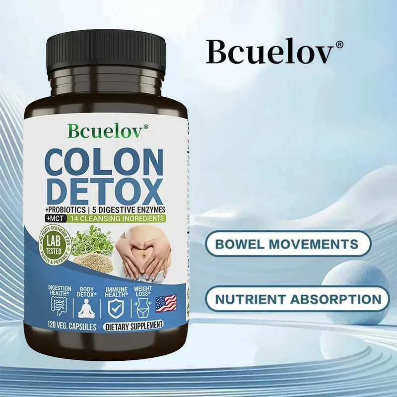 Colon Detox Probiotics Containing Psyllium Husk Relieves Constipation and Bloating Cleansing Supplement — image 3
