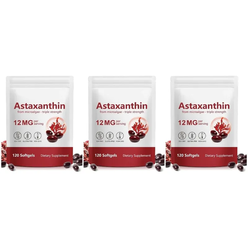 Astaxanthin Softgels 12mg Per Serving Microalgae 120 CT Gluten-Free Soy-Free Non-GMO Vegan Supports Antioxidant Activity — image 8