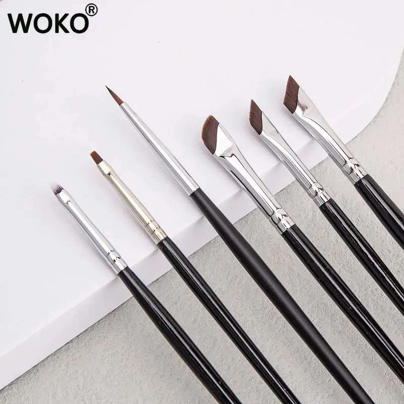 Ensemble de pinceaux de maquillage pour Eyeliner en Gel fin, ensemble de pinceaux pour Eyeliner à dessus plat, correcteur, outil de maquillage détaillé, 5/6 pièces — image 2