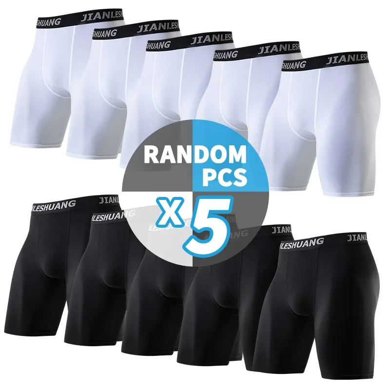 1/2/5 pçs adolescentes para adultos cueca esportiva masculina de vários tamanhos fitness longo boxer shorts treinamento de corrida basquete futebol sh