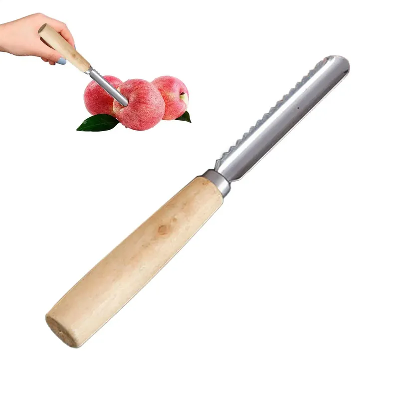 Stainless Steel Fruit Corer Multi-Function Pitter with Wood Handle Kitchen Fruit Slicing Cooking Juicing Canning Platters Tool — image 9