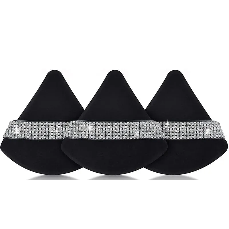 Diamond Triangle Velvet Setting Puff Ribbon Detail Powder Sponge Smooth Finishing Soft Puff for Loose Pressed Powder Application — image 8