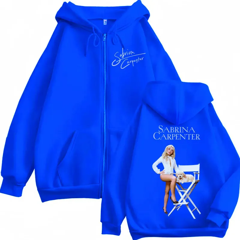 Singer Sabrina Carpenter Merch Zipper Hoodies Fashion Aesthetic Zip Up Pullovers Men's Women's Casual Long Sleeve Sweatshirts — image 6