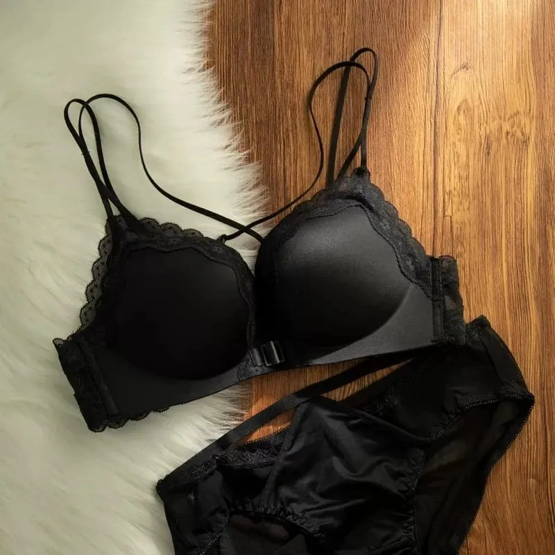 Small Bust Front Hook Wireless Push Up Bra Thin Straps Beauty Back Anti Sagging Side Breast Support Ladies Brassiere S-XL — image 5