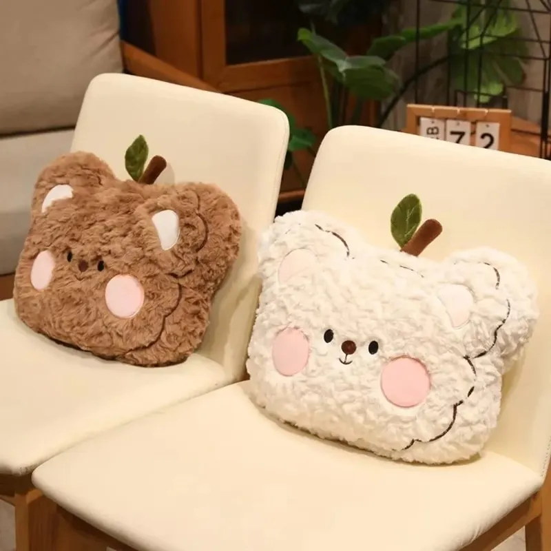 Kasama sa upuan Malambot na Kulot na Himulmol Bear Pillow Blush Cheek Cute Sofa Cushion Kaibig-ibig Animal Stuffed Pillow Home Decor — image 9
