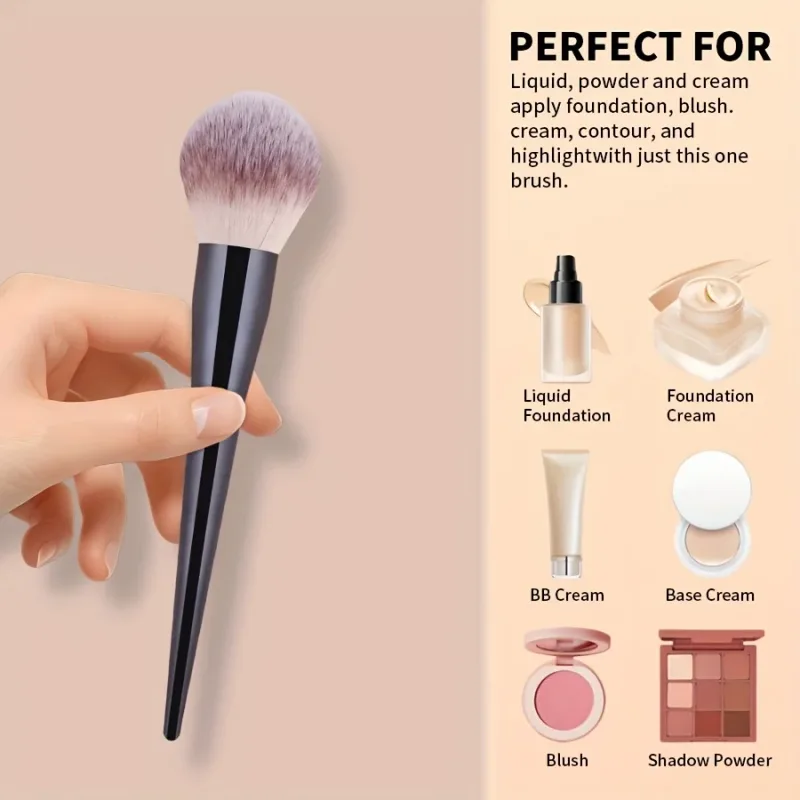2pcs Professional Makeup Brushes with Large Soft Nylon Bristles & Elliptical/Contour Tips - Compatible for Foundation Blush Po — image 5