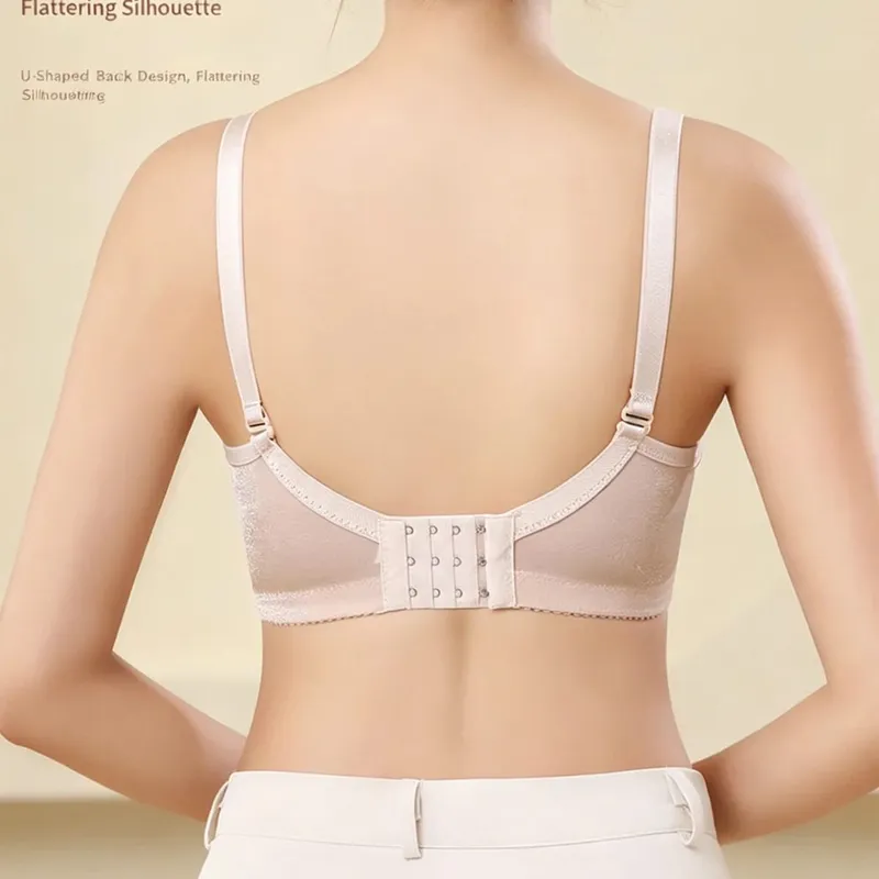 Ultra-Thick 8cm Push up Bra Lace Gathered Wireless Full Coverage Lingerie Side Support for A/B Cup Women — image 5