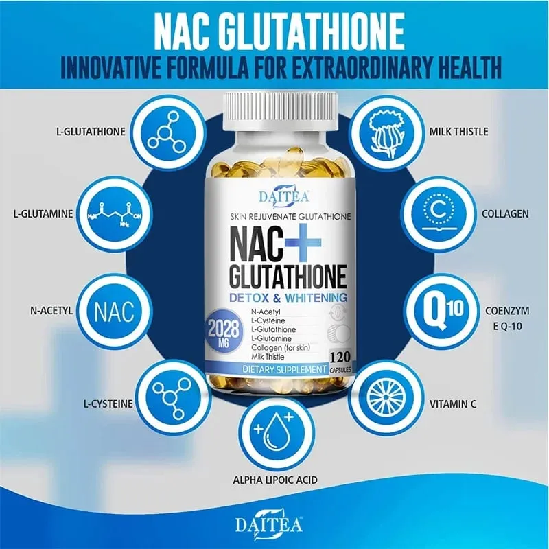 Daitea NAC Supplement - Milk Thistle Glutathione Collagen Capsules - Skin Health & Vitality Detoxification Immune Support — image 5