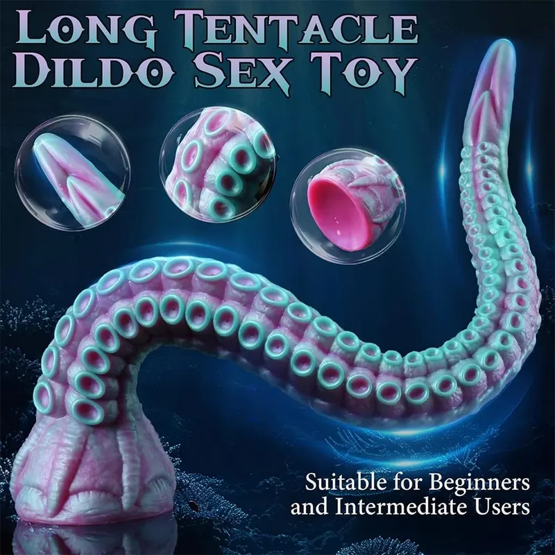 Fantasy Tentacle Dildo Soft Silicone Anal Plug Prostate Massager Huge Fake Penis G-Spot Stimulation Masturbator Adult Sex Toys