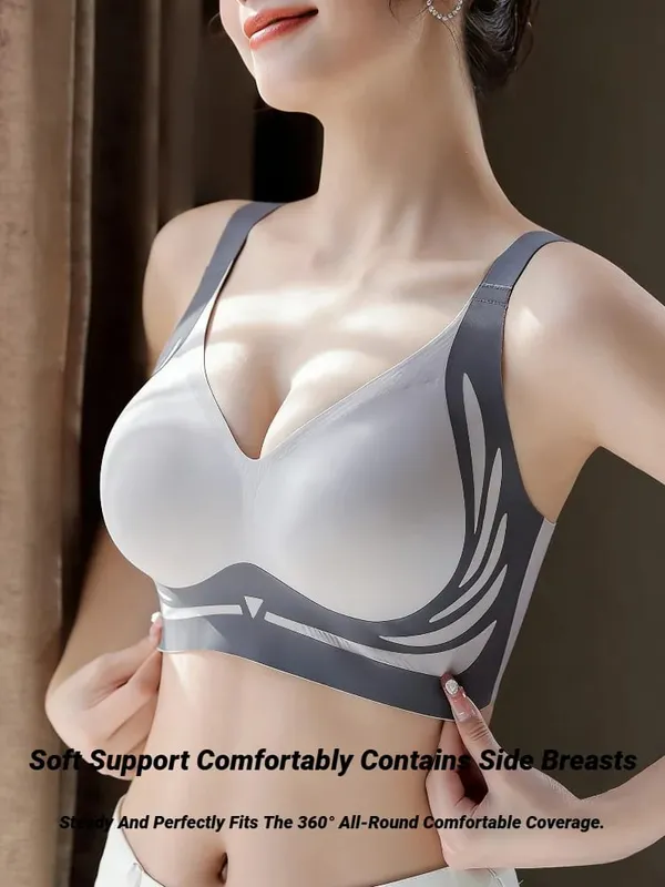 Mulheres push up sutiãs sem costura confortável conjunto asas de anjo na moda macio respirável roupa interior feminino sem fio lingerie plus size — image 4