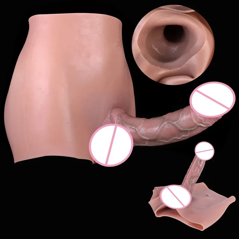 Strap-On Lifelike Penis Cover насадка на член Large Hollow DildoPants Intim vuxen sexleksak för par Sex — image 4